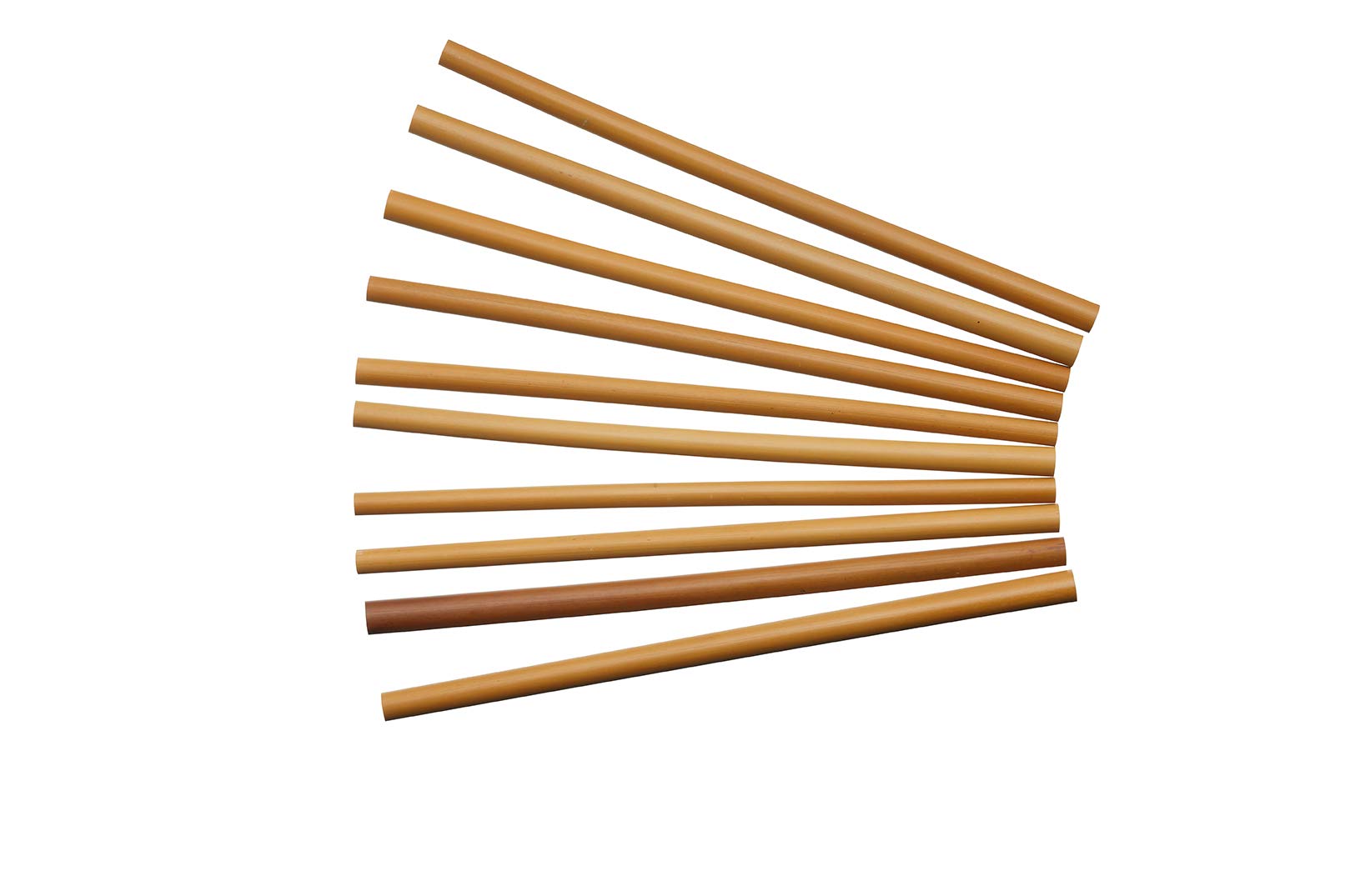 Natural Elements Zestaw Bambusowych Słomek ze Szczoteczką, 10 Sztuk, Wielokrotnego Użytku, 19 cm