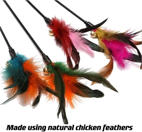 Miniatura 7 de Paquete de 15 juguetes de plumas para gatos y varita teaser, juguetes de plumas para gatos, juguetes de plumas para gatos, juguetes para gatos de