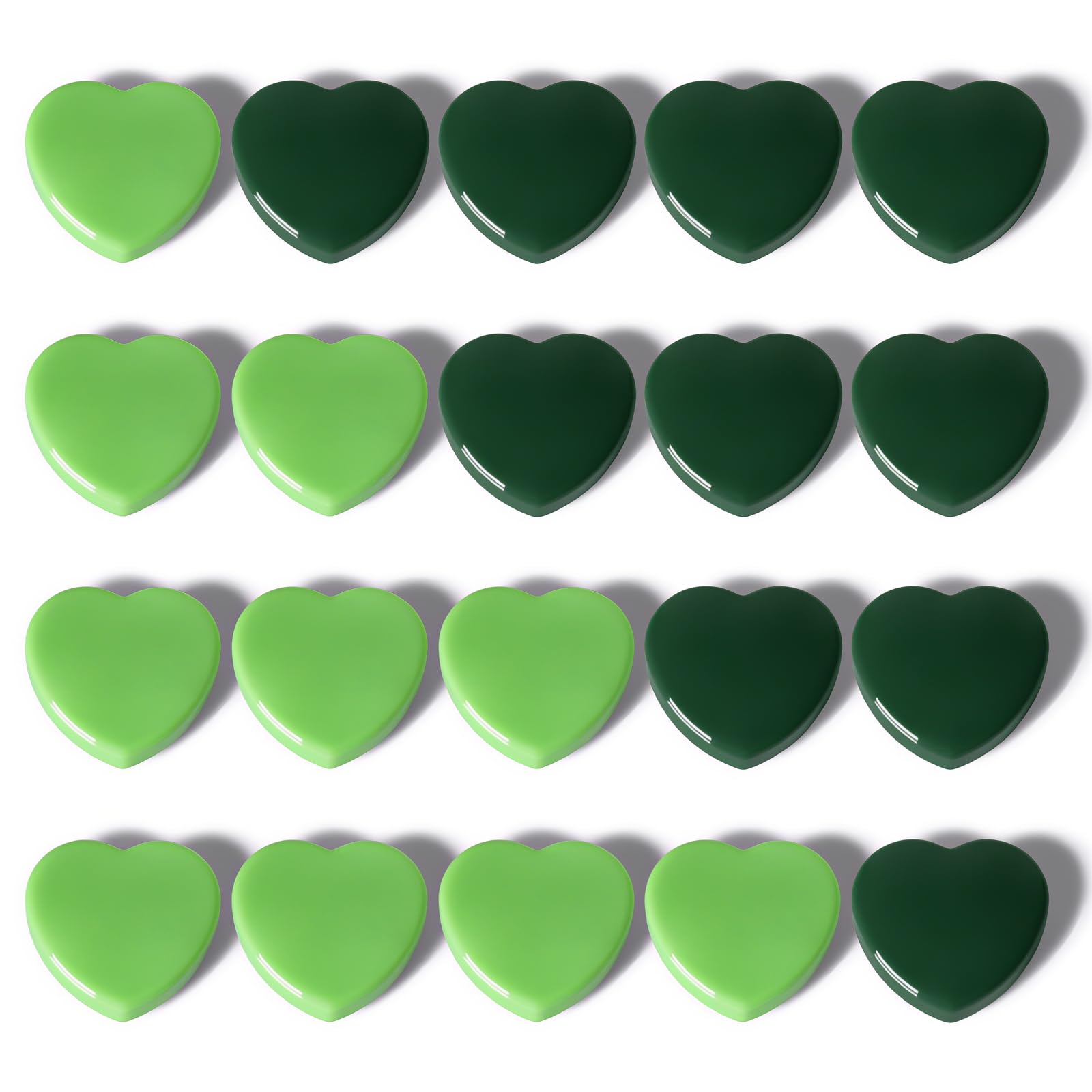 PYJLBX 20PCS Fridge Magnets - Small Strong Magnet, Cute Mini Whiteboard Magnets for Crafts, Kitchen, Office & Classroom - Decorative Heavy Duty Magnets for Fridge, Noticeboard, Reminders (Heart,Green)