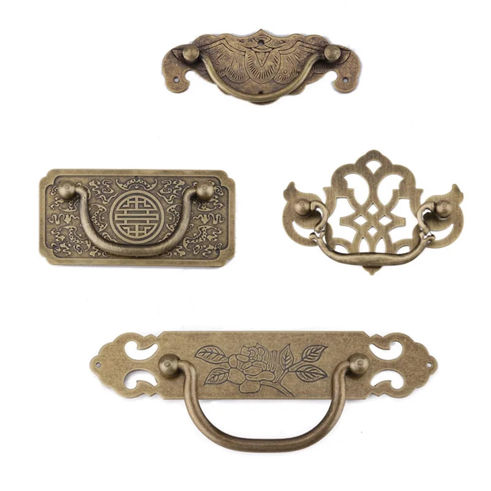 Kdhcvkz D 1Pcs Rawer Brass Medicine Cabinet Pull Handle Retro Furniture Oor Brass Handle Square Metal Bookcase Handle(D)