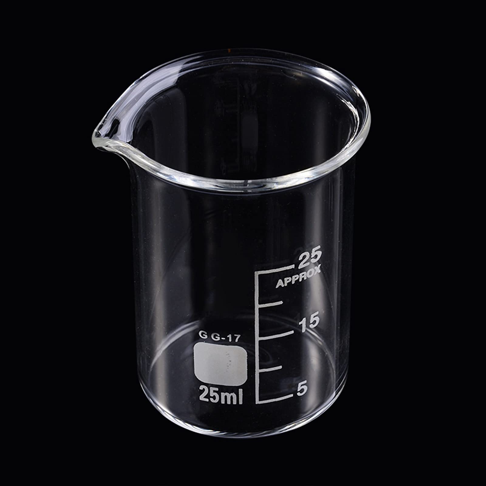 Vaso de precipitados experimental 5pcs / set Vaso de vidrio 5/10/25/50 / 100ml Taza de medición de laboratorio Cristalería para estudio escolar Laboratorio Juego de vasos de vidrio Laboratorio, horne