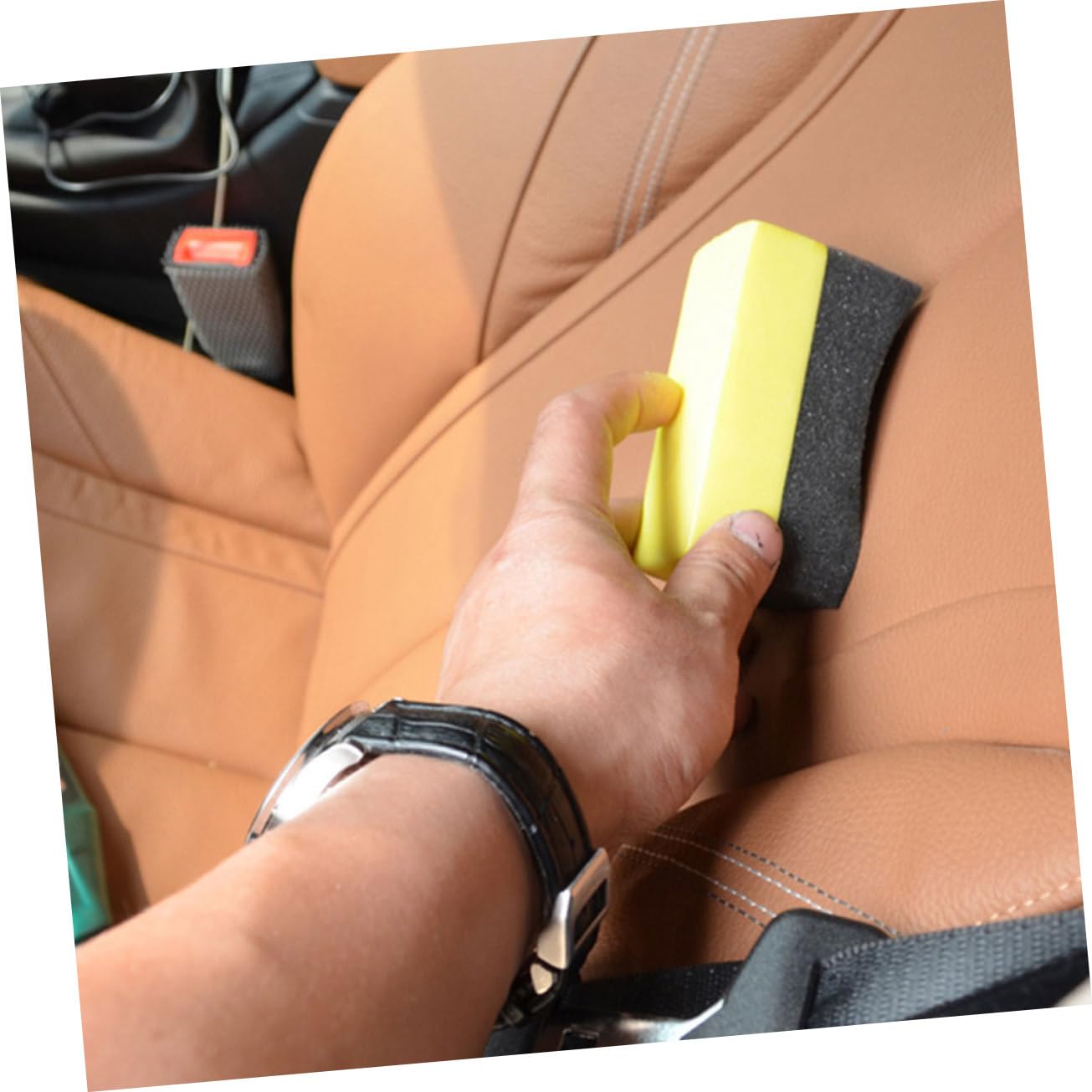 MAGICLULU 5 Set Spugne Multifunzionali Per Pulizia Auto Applicatore Per Lucidatura Pneumatici Spugne Per Dettagli Auto Assorbimento E Design Compatto Per Manutenzione Facile 10 Pezzi*5
