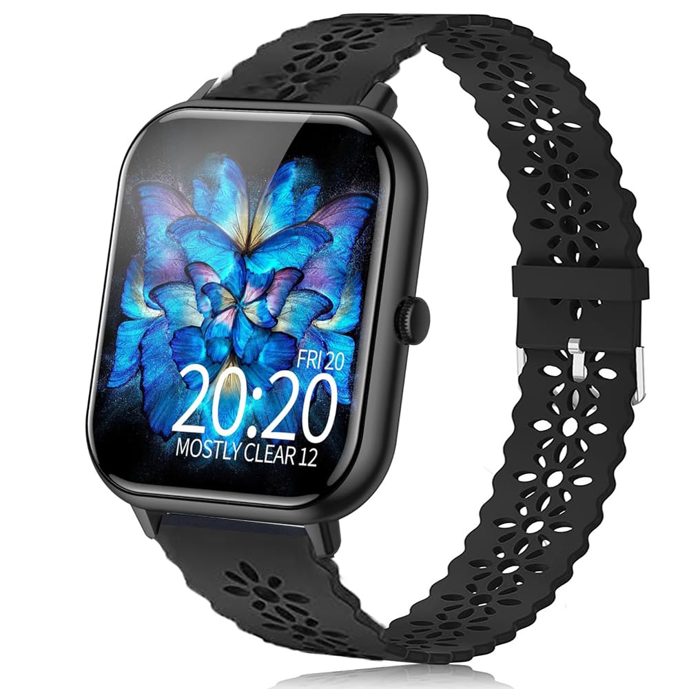 Compatible for RLQA Smart Watch Bands, Lamshaw 20mm Quick Release Silicone Lace Replacement Straps Compatible for IOWODO R30 Pro, R50 / Compatible for