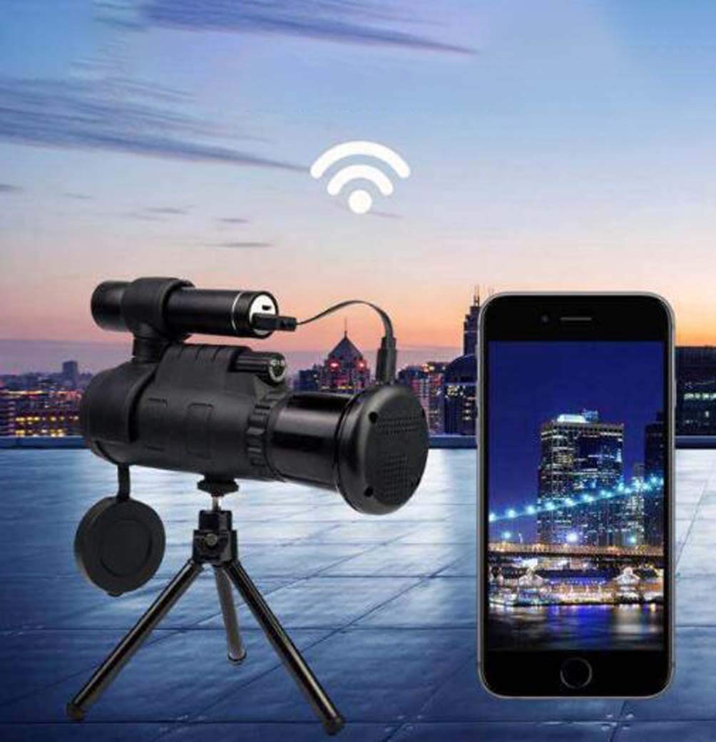 Monoculaire de Vision Nocturne Infrarouge, télescope numérique Puissant télescope monoculaire Zoom 40X60 pour Smartphone avec trépied Little Surprise