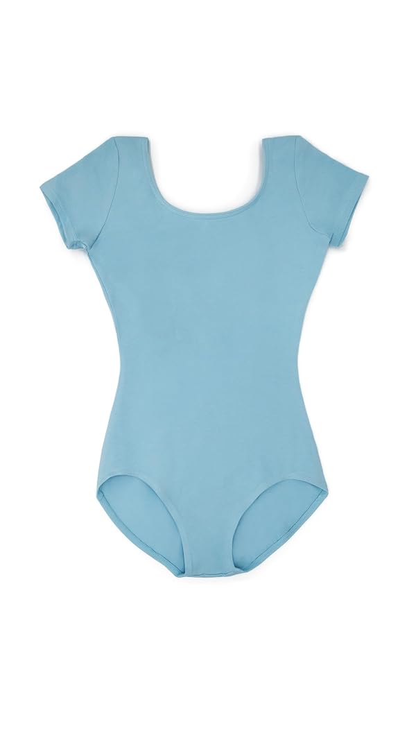 Capezio Girls' Classics Short Sleeve Leotard - Light Blue, Intermediate (6-6X) by Capezio - Used condition - US$16.08