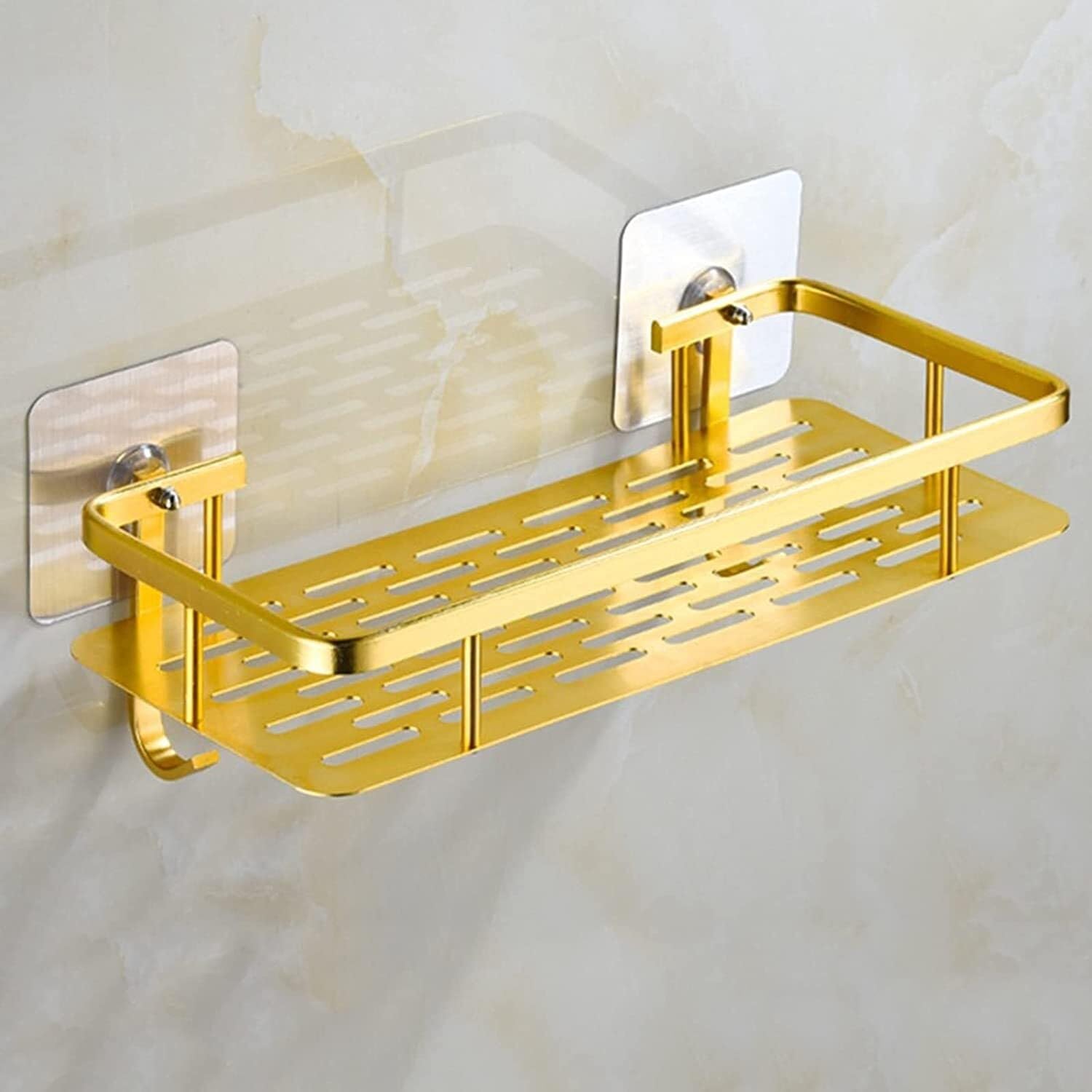 Półka Prysznicowa do Kuchni Łazienka Caddy Półka Półka Pod Prysznic Przestrzeń Aluminiowy Organizer Prysznicowy Przechowywanie Bez Wiercenia Organizer Prysznicowy(Gold)