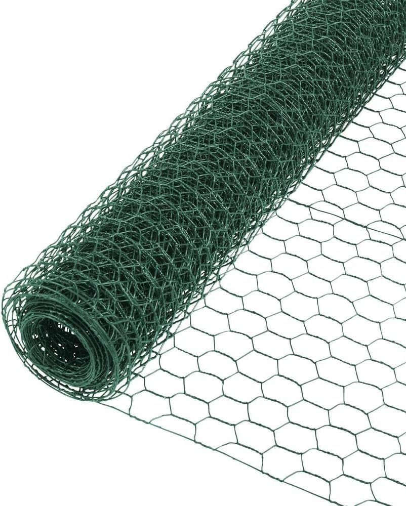 Garden Mile 5m x 0.6m PVC Coated 25mm Chicken Wire Mesh Roll - Galvanised Metal Mesh Garden Netting Roll For Chicken Runs, Rabbit Enclosures, Pest Barriers, Plant Protection & Outdoor Boundary Fencing