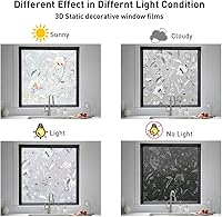Vista 5 de NINETREX Película de Privacidad para Ventanas, Película 3D de Vidrio Emplomado para Ventanas, Cubierta Decorativa para Ventanas de Vinilo