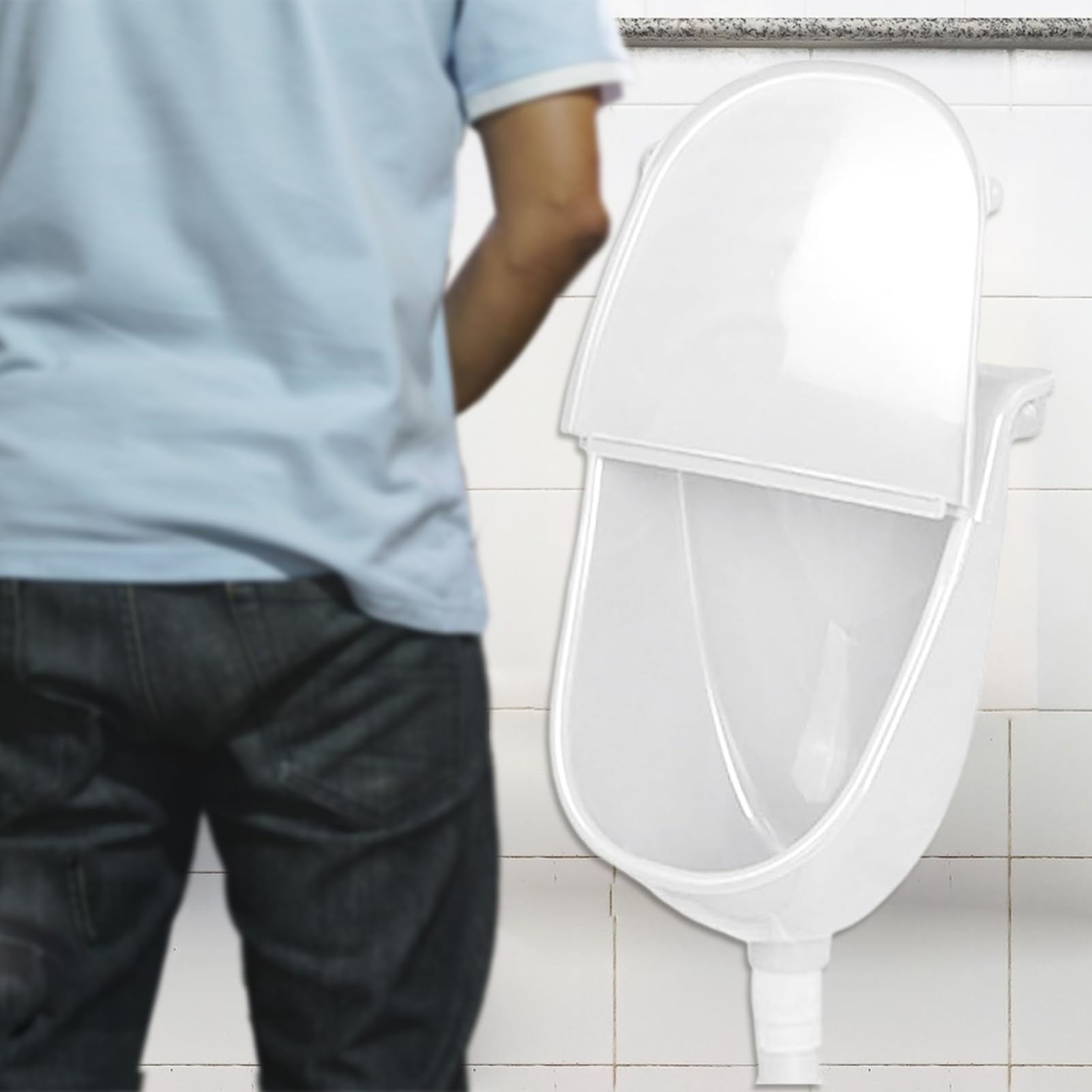 Urinario de pared con tapa | Orinal de enjuague para baño con tapa – Desviador para con enjuague antiderrames ajustable para casa, dormitorio, camping vehículo | Con Descarga Divisor De Antiderrames Ajustable Para Casa Residencia Camping Y Vehículo