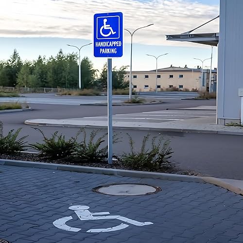 Miniatura 4 de Letrero grande de estacionamiento para discapacitados, 18 x 12 pulgadas, letrero reflectante de aluminio 040, libre de óxido, protección UV y