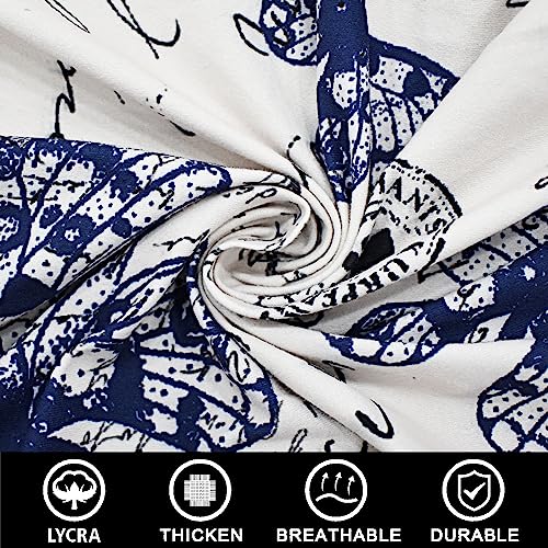 Image of Set of 4 Stretchable Dining Chair Covers, Universal Fit Washable Seat Slipcovers for Dining Room & Home Decor (Butterfly)