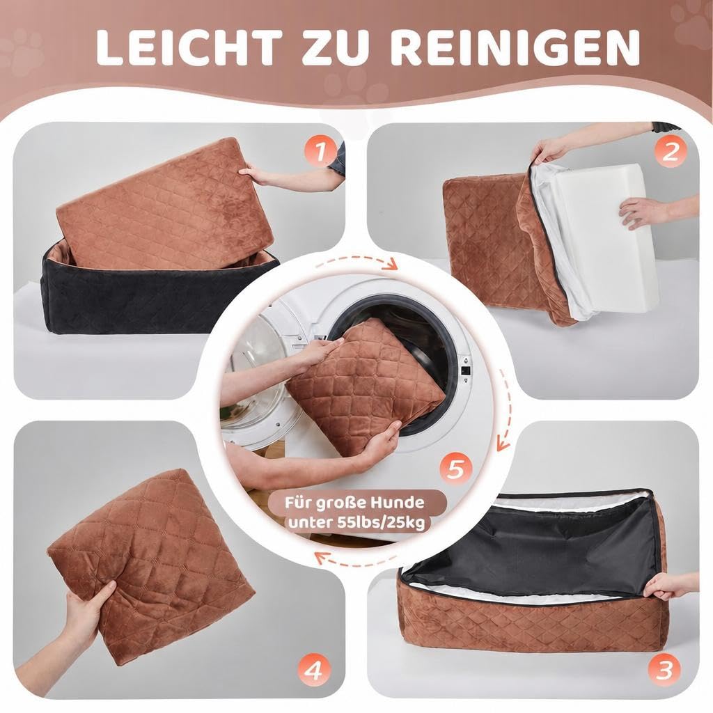 HAUSPROFI Hunde autositz für mittlerer/große Hunde, Schwarz+Braun | Hundesitz für Hunde unter 25Kg oder 2 kleine, Waschbarer hundesitz Auto mit Aufbewahrungstaschen, Ansteckbare Leine