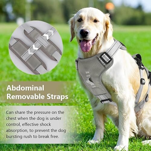 Miniatura 5 de FEimaX Arnés para perro, sin tirones, a prueba de escapes, con asa de control acolchada, reflectante, ajustable, sin estrangulamiento, chaleco para