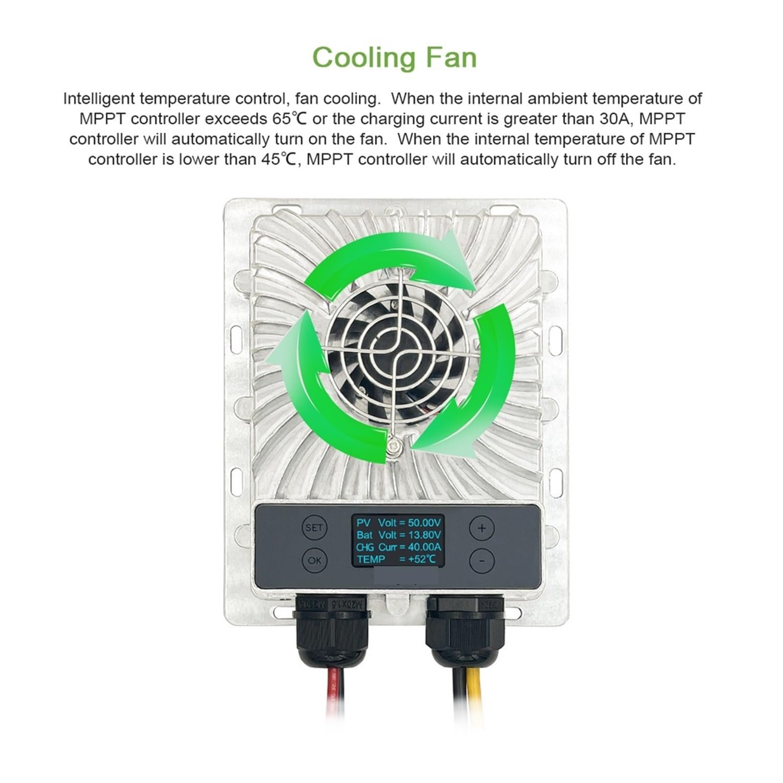 Regolatore di carica solare, Regolatore solare MPPT da 600 W Tensione 10-30 V regolabile con display LCD Monitoraggio del punto di massima potenza Step-down fotovoltaico