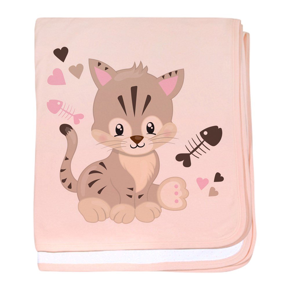 Royal Lion Baby Blanket Kitty Kitten Cat Lover Hearts Fish