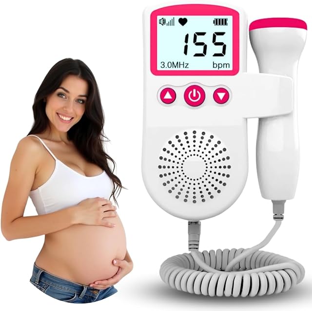 Transducteur de son Cœur , moniteur fœtal portable , Santé Canada homologué , Fièrement canadien , Moniteur de battements de coeur , appareil d'écoute prénatal main pour la grossesse Surveillance de la fréquence cardiaque