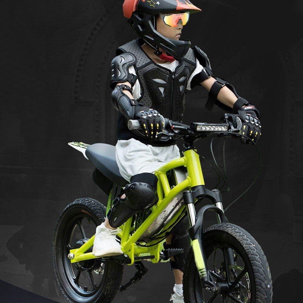 Set di Giubbotti Antiproiettile per Cross per Bambini, con Ginocchiere E Gomitiere, Protezione per Il Torace Motocross, Giubbotto Antiproiettile per Bambini 6 a 13 Anni