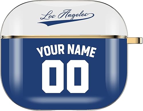 Funda personalizada con nombre y número para AirPods Pro 3 generación Pro 2 (2019, 2021, 2022) con llavero personalizado para fanáticos de los