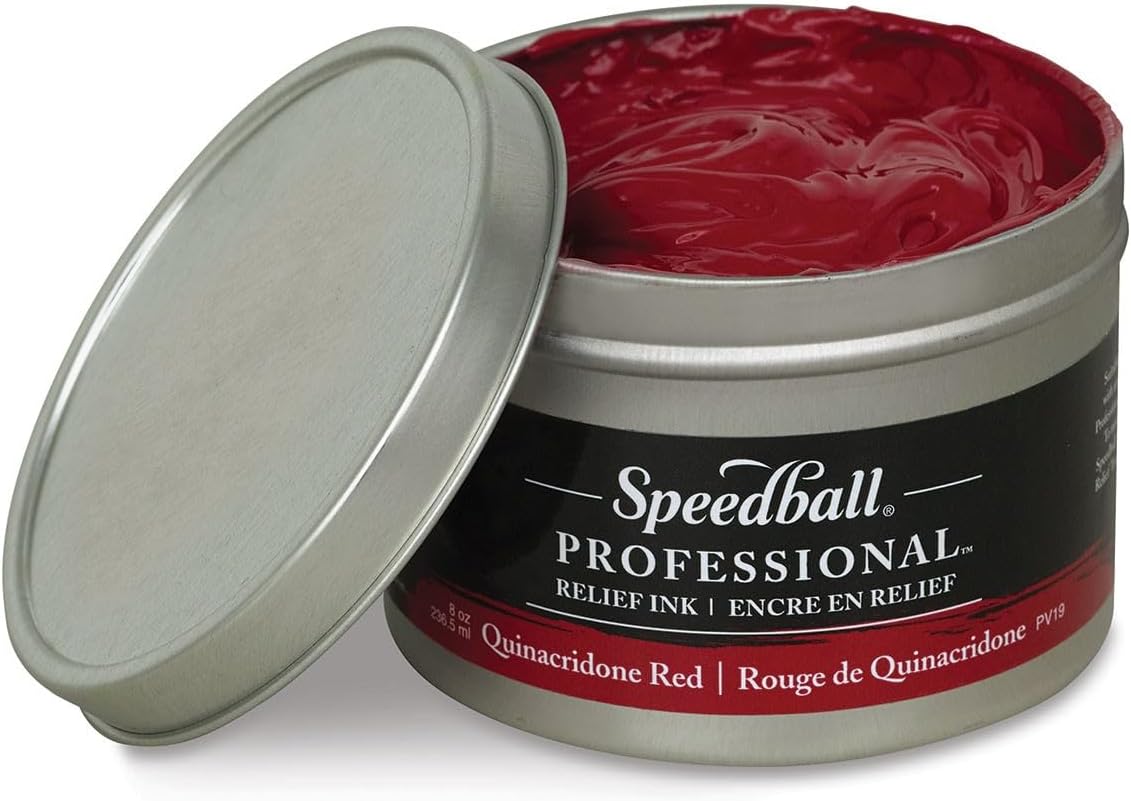 Speedball Professional Relief Ink Quinacridone Red 8OZ