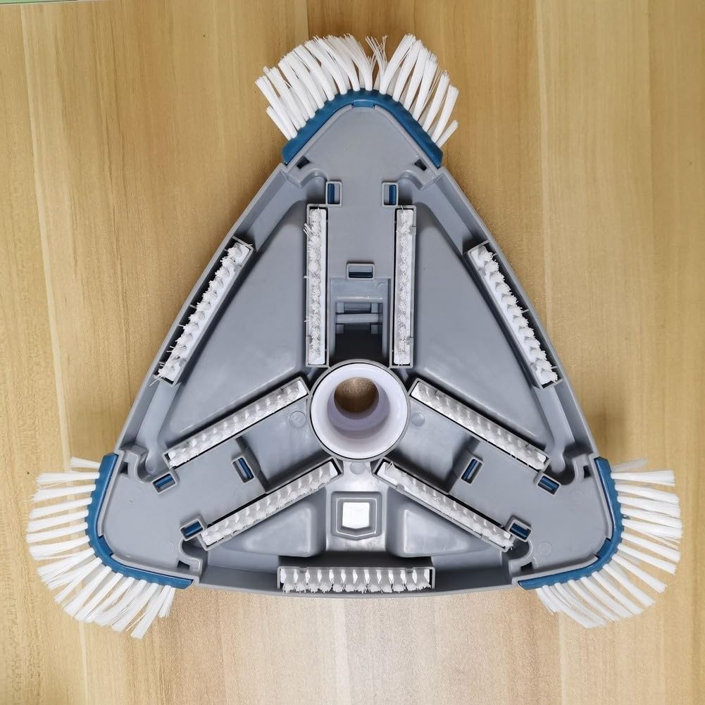 Spazzola manuale per piscina triangolare con testa a vuoto per manutenzione e fissaggio della parete dello stagno e del pavimento per uso standard di palo