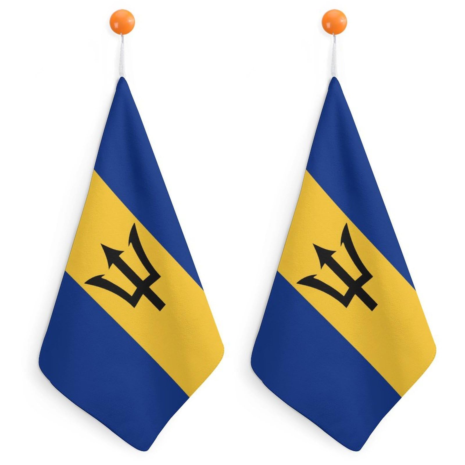 TXFBTRFSA Flag of Barbados Hand Towels with Hanging Loop Kitchen Towel Handkerchiefs Cleaning Cloths