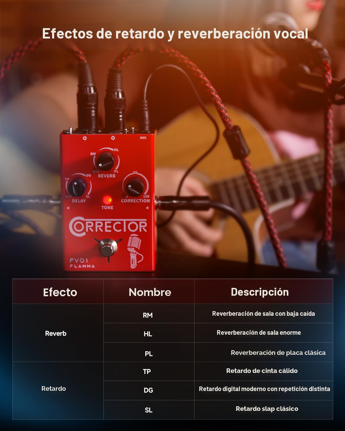 Amazon.com: FLAMMA FV01 Procesador de Efectos Vocales Corrección