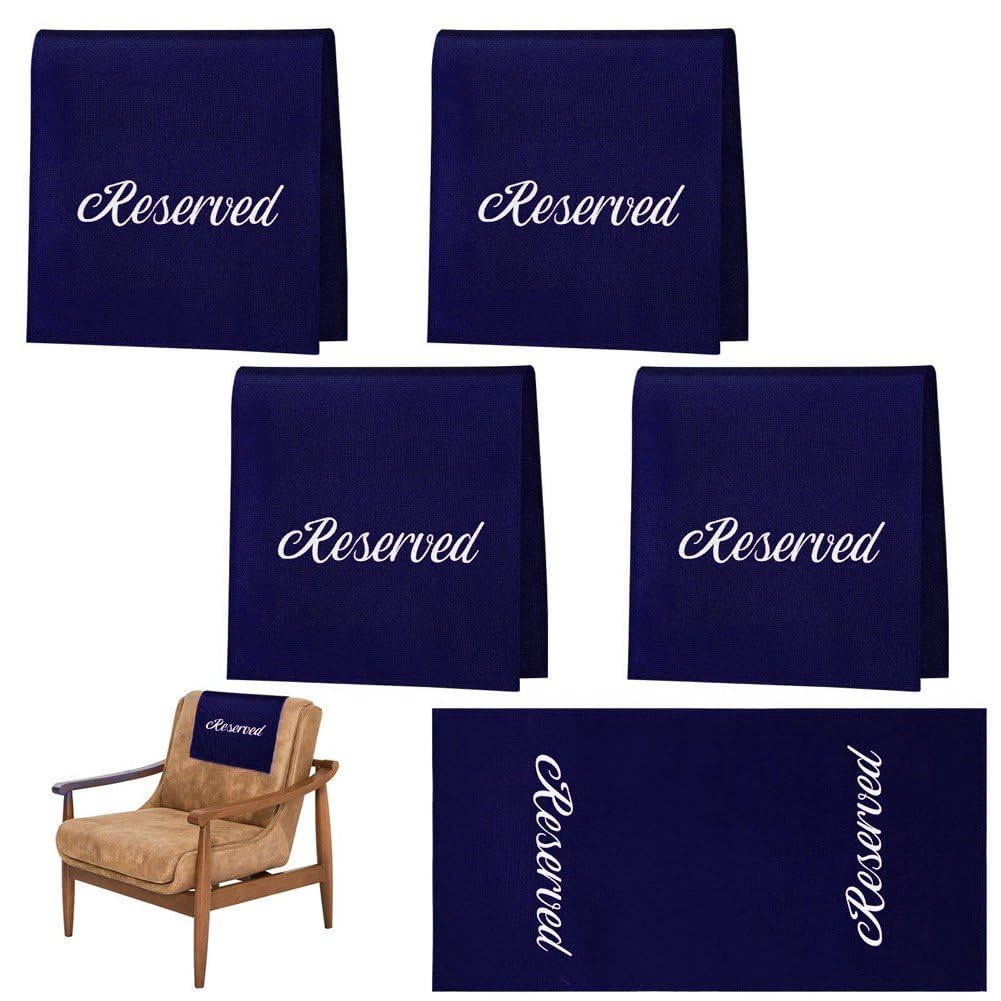 Sslvya 5 Pcs Reserved Seating Signs for Chairs Church Pew Reserved Chair Signs Placeholder with Printed Words for Weddings Party Celebrations Church Event