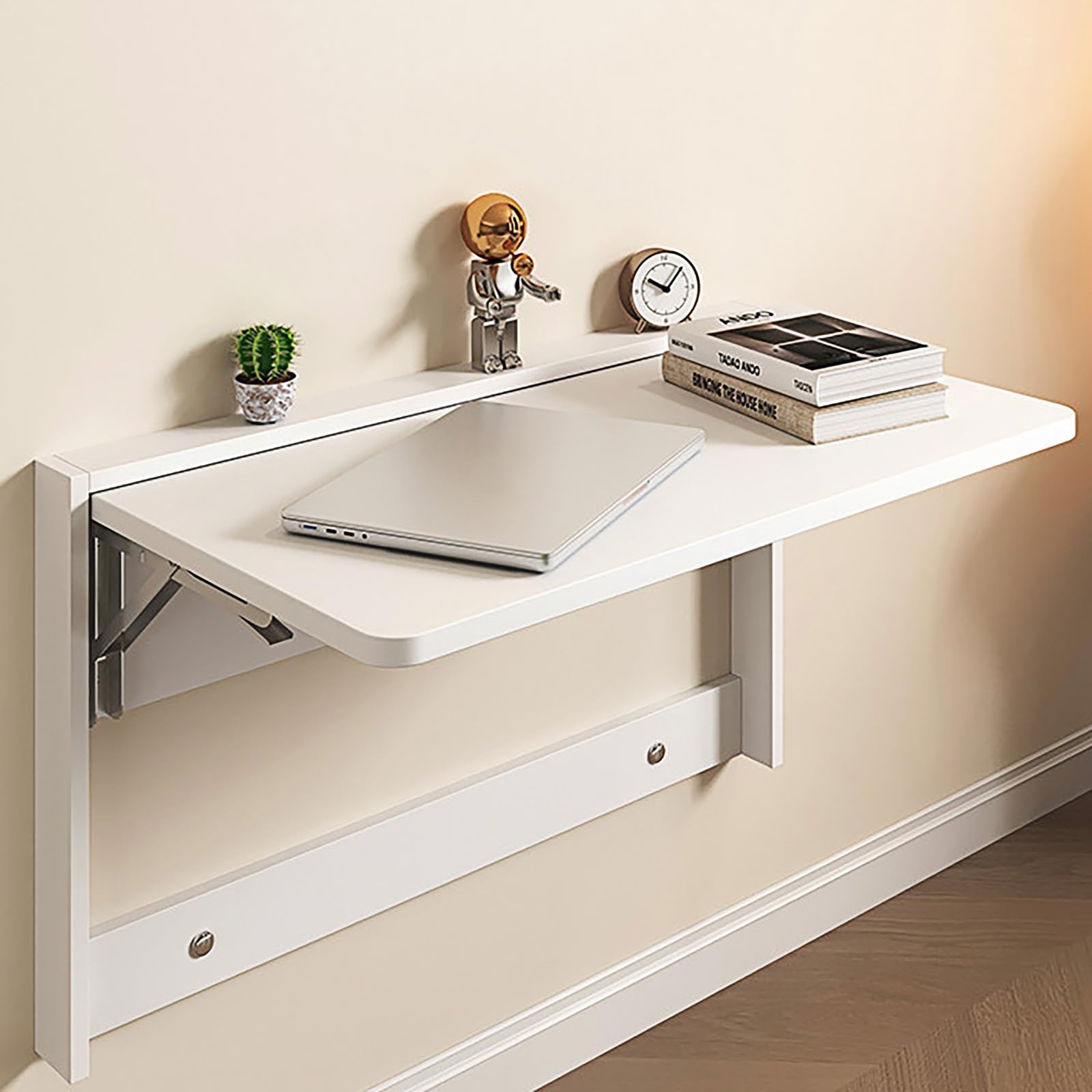 Table murale pliante à abattant compacte | Bureau suspendu rabattable