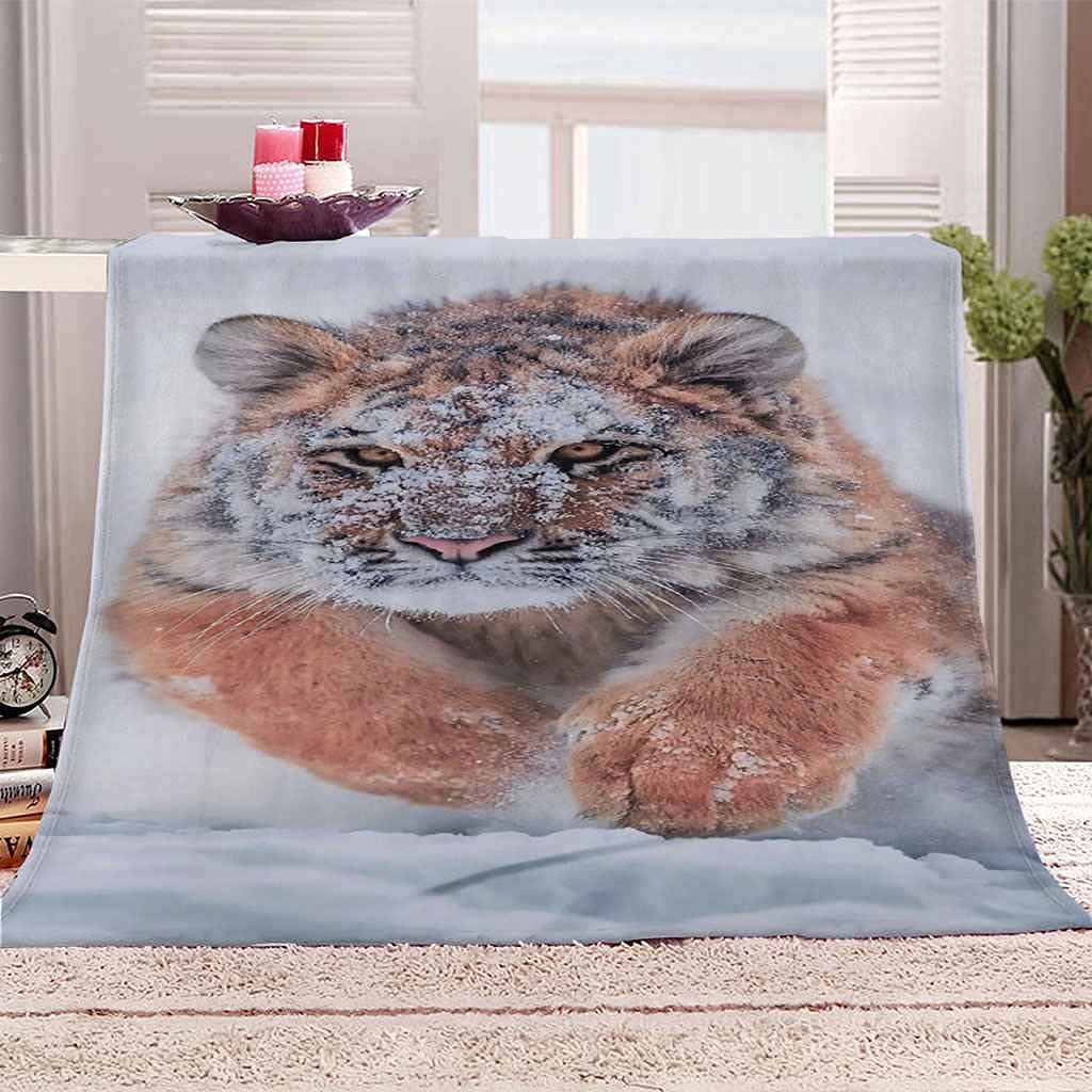 Couverture sofa 3D tigre pour soirées d'hiver cocooning au salon