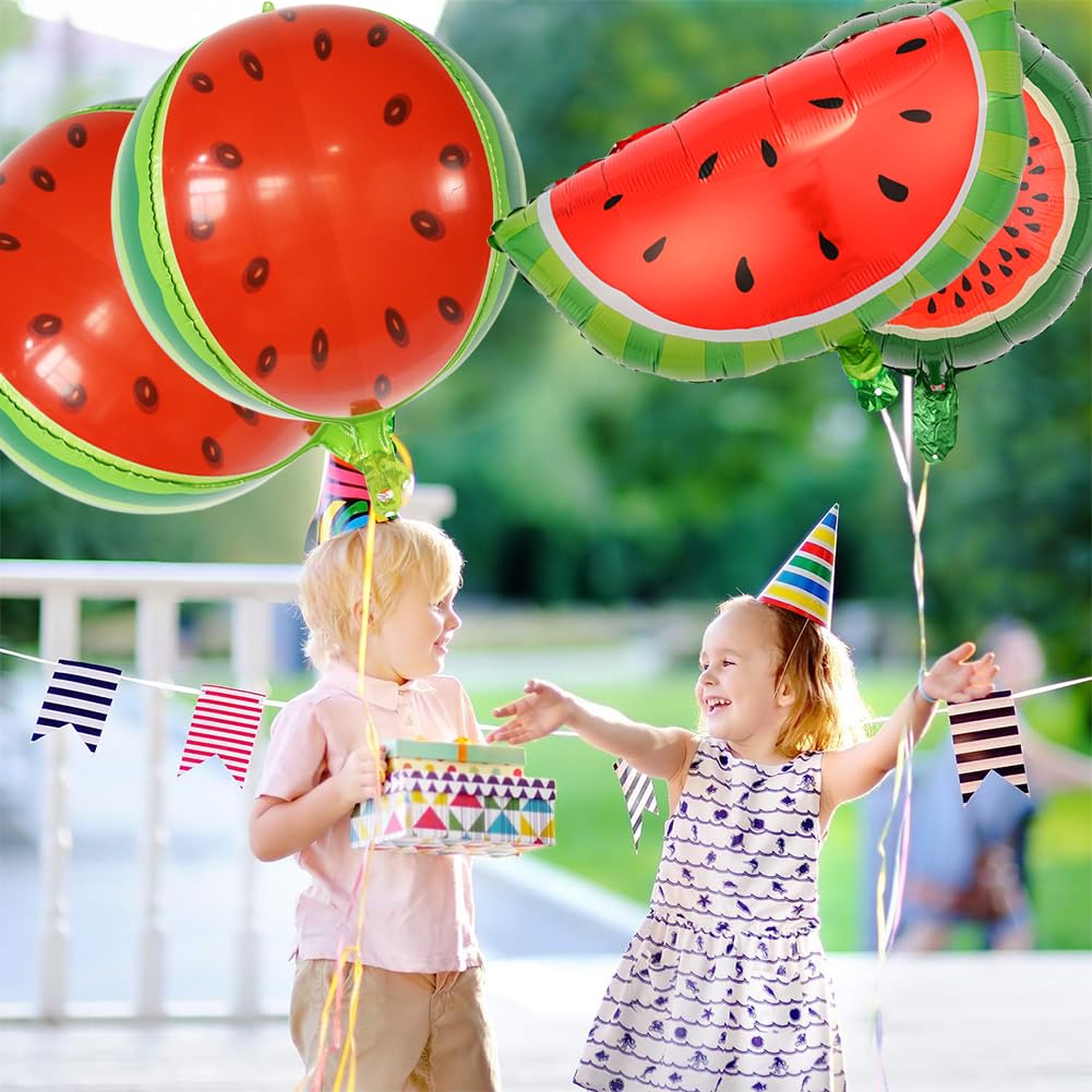 Wassermelone Folienballons – 9er Set Für Sommer-, Obst- & Strand-Partys – Bunte, Wiederverwendbare Dekoballons