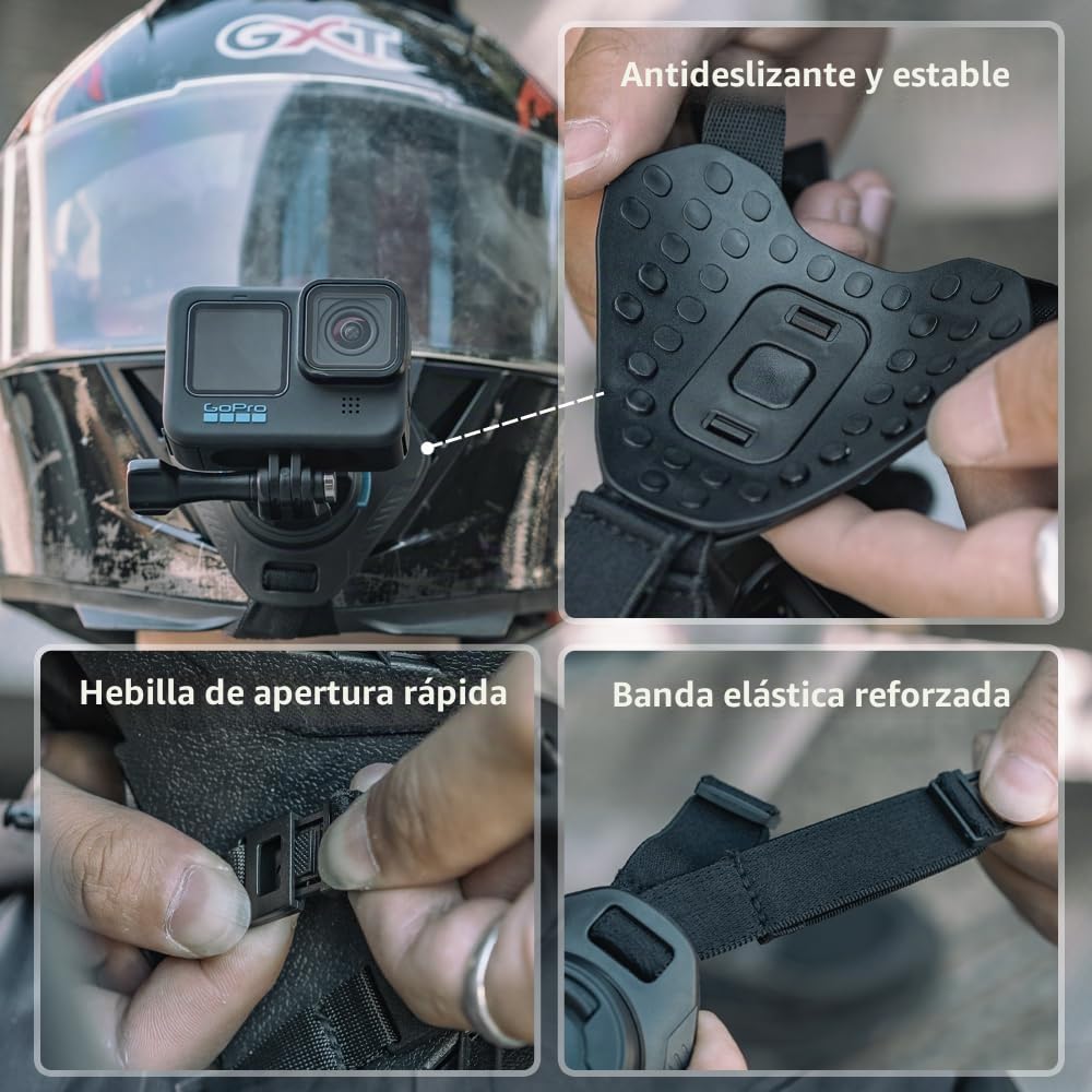Soporte magnético de liberación rápida para casco de motocicleta GoPro, soporte magnético para casco de moto de cross compatible con GoPro Hero 13,12, 11, 10, 9, 8, 7,DJI Osmo Action 5Pro 4 3 2