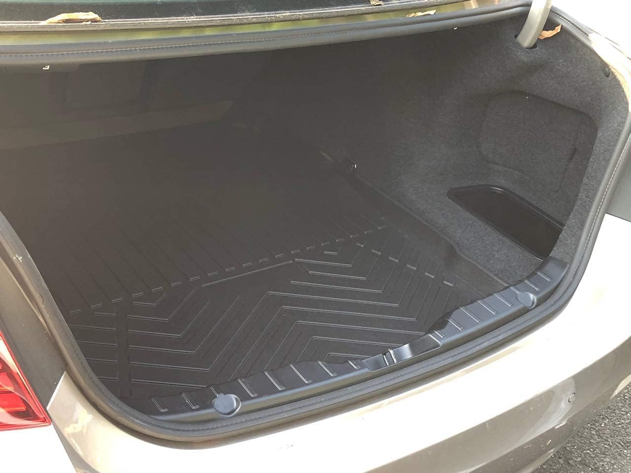 Rear Trunk Liner Tray Mat Pad for BMW 5-Series F10 M5 2011 2012 2013 2014 2015 2016 Floor Cargo Cover Protection Dirt Mud Snow All Weather Season Waterproof 3D Laser Measured Custom Fit C
