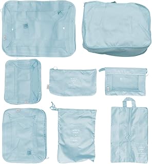 Zerodeko Conjunto de Organizadores de Embalagem de Bagagem de Viagem 8 Peças Cubos de Embalagem para Bolsa de Sapato Macio Bolsa Eletrônica Bolsa de Classificação de Cosméticos Bolsa