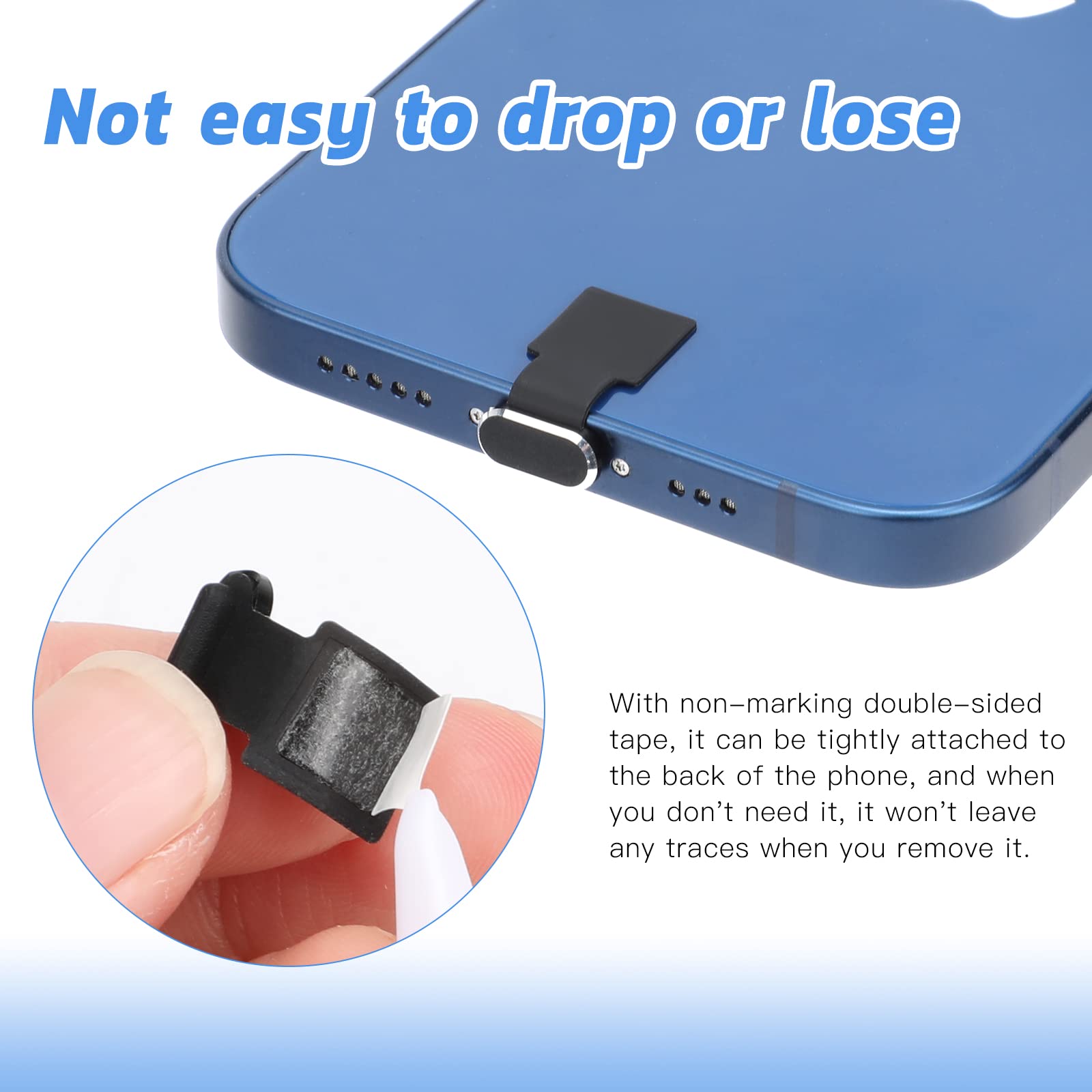 OOTSR iPhone Anti-Lost Dust Plugs for iPhone Lightning Port Protects Charging Port Dust Cover,Phone Speaker Dustproof Stickers Protector - Image 4