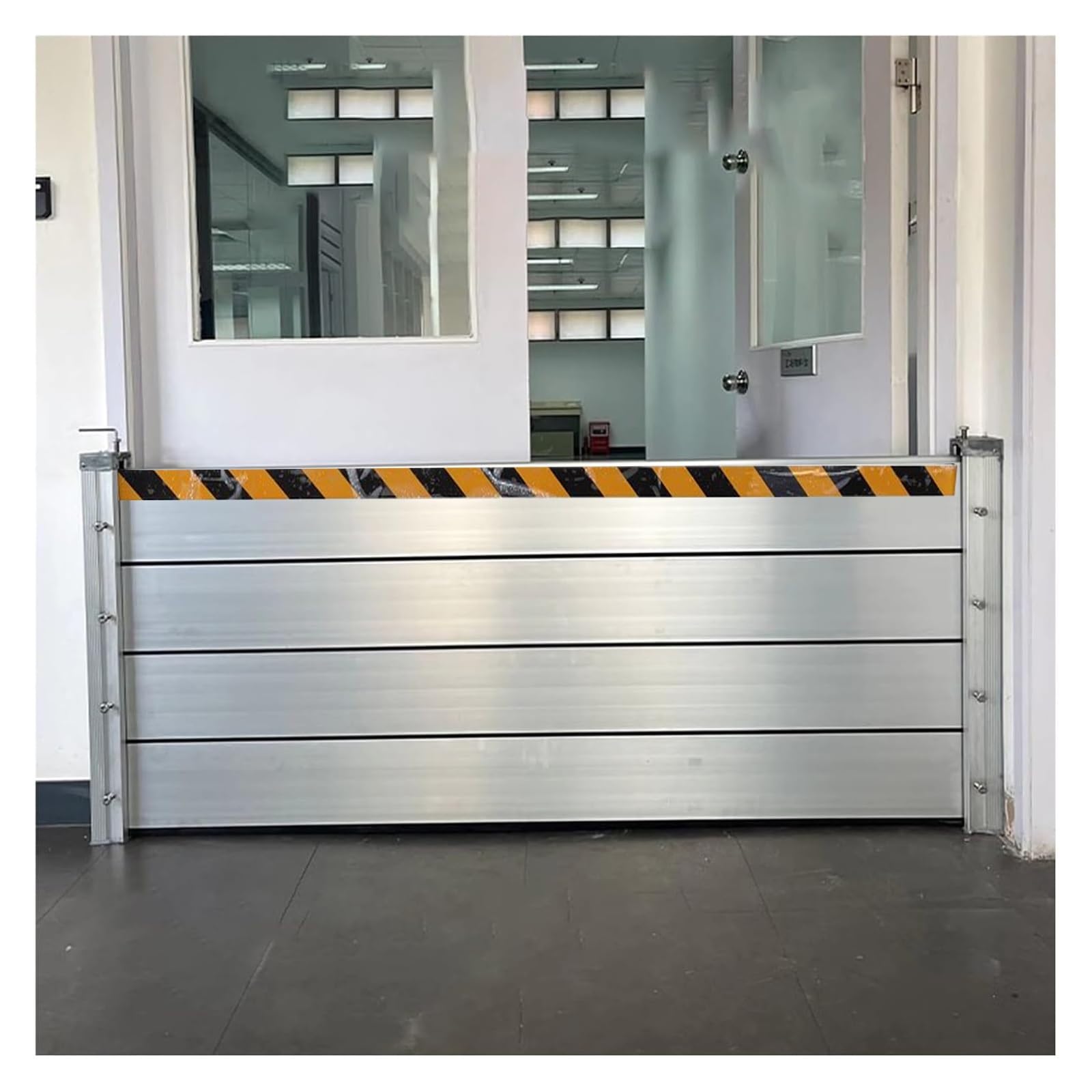 Anti Flood Barrier for Door, Long Flood Water Barrier for Home Door Heavy Duty, Upright Removable Commercial Aluminum Water Stopper Flood Barrier Front Door Garage(H 47.2IN,Length 3.8FT(1 Section))