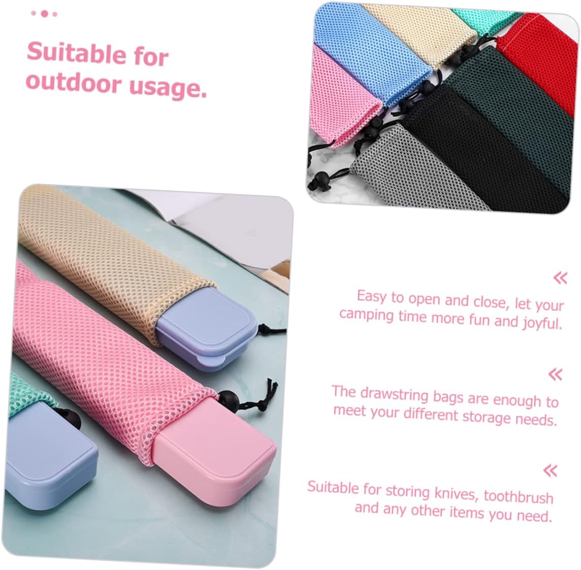 PRETYZOOM 18pcs Travel Silverware Bag Case Cutlery Organizer Reusable Utensils for Outdoor Silverware Case for Camping