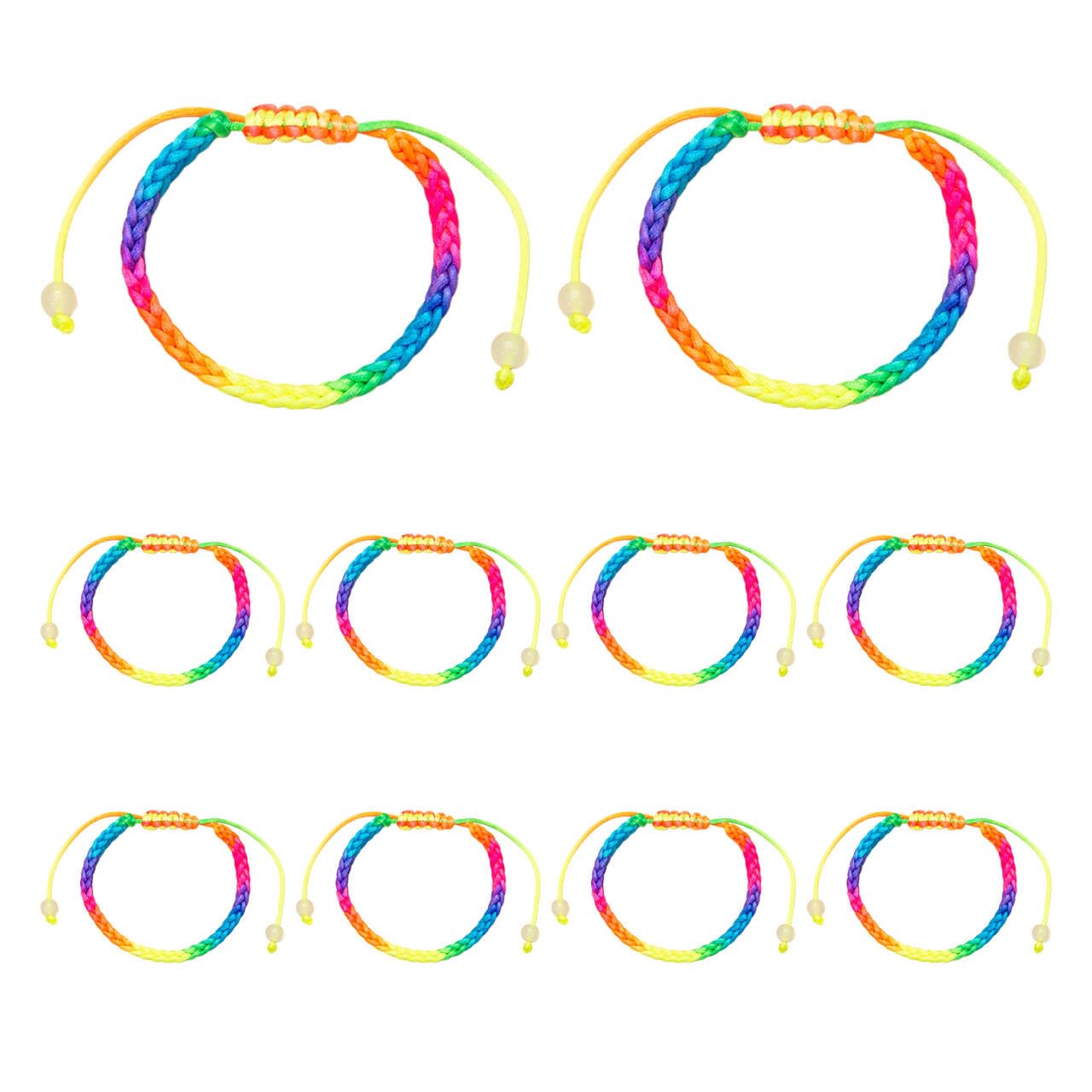 Pulseras trenzadas de la amistad ajustables para niños, niñas, mujeres y hombres