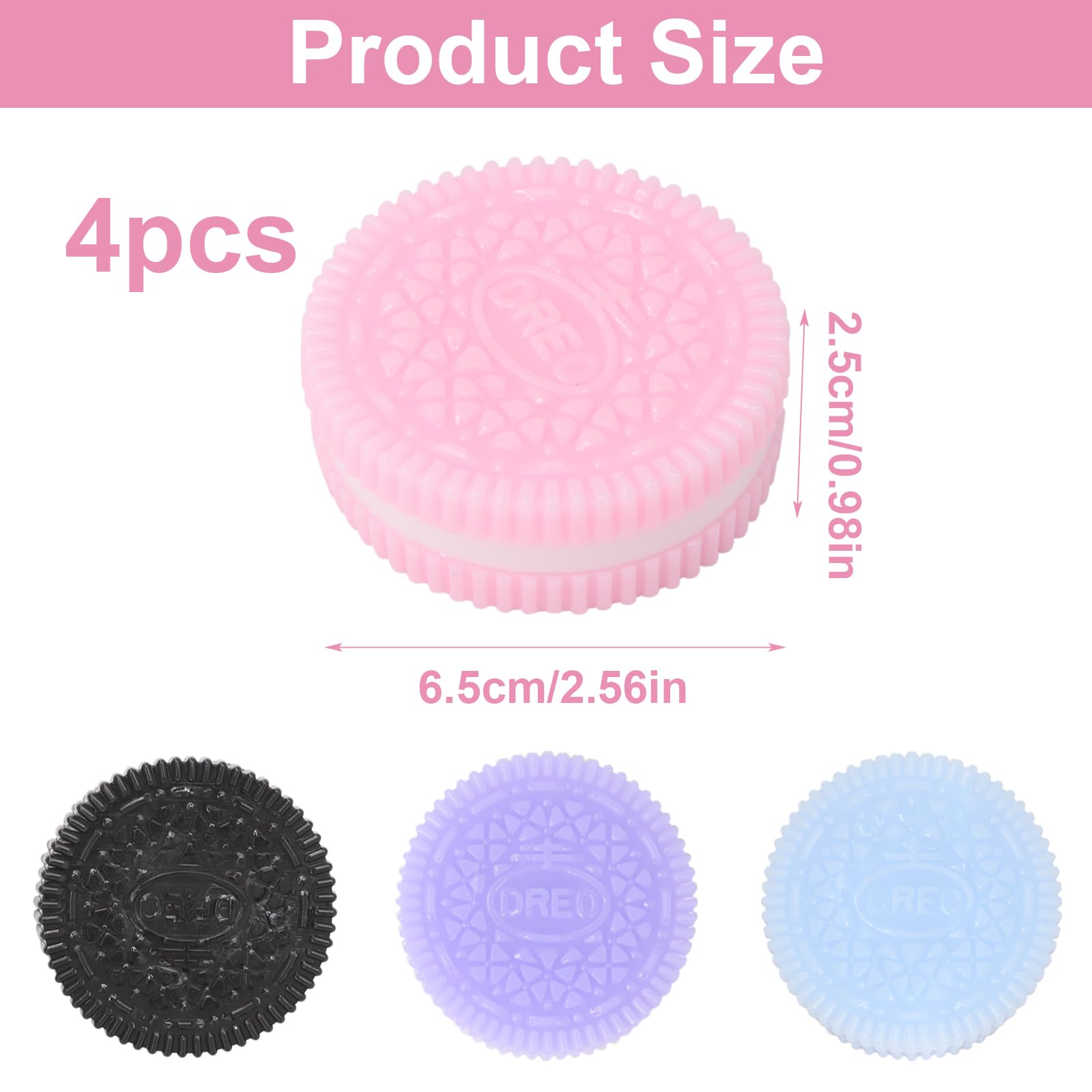 Taba Squishy Oreo - 4 Pezzi Morbidi Antistress, Giocattoli Sensoriali Per Bambini E Adulti