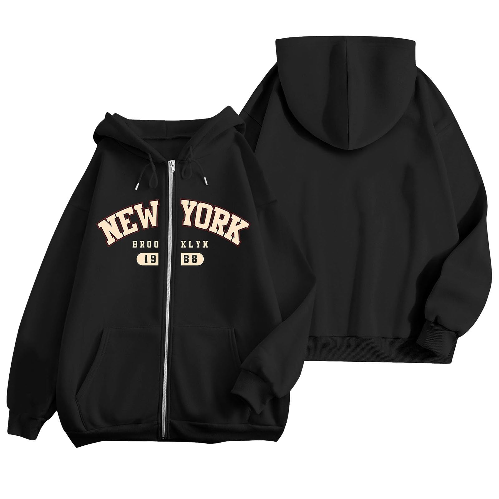 Sweatjacke Damen Hoodie Mit Reißverschluss Rundhals Sweatjacke Große Größen Hoody Elegant Leichte Mit Kapuze Sport Sweatshirt Y2K Vintage Sportjacke Langarm Bedruckt Hoodies Für Herbst-Winter