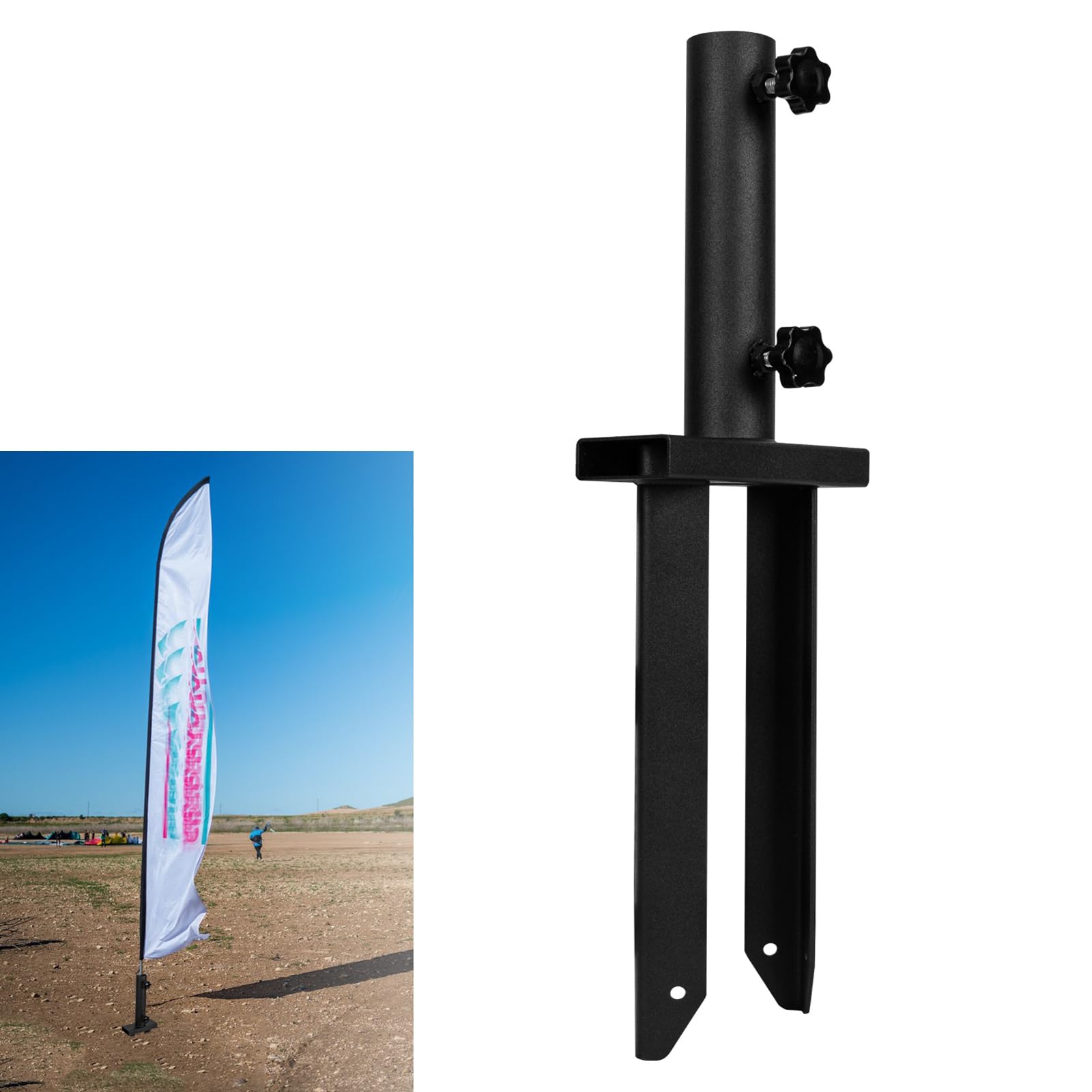 Pali per bandiera per esterni nel terreno, palo a terra per bandiera, supporto per asta per bandiera resistente, asta per bandiera per terreno della casa, kit di pali per bandiera all'aperto