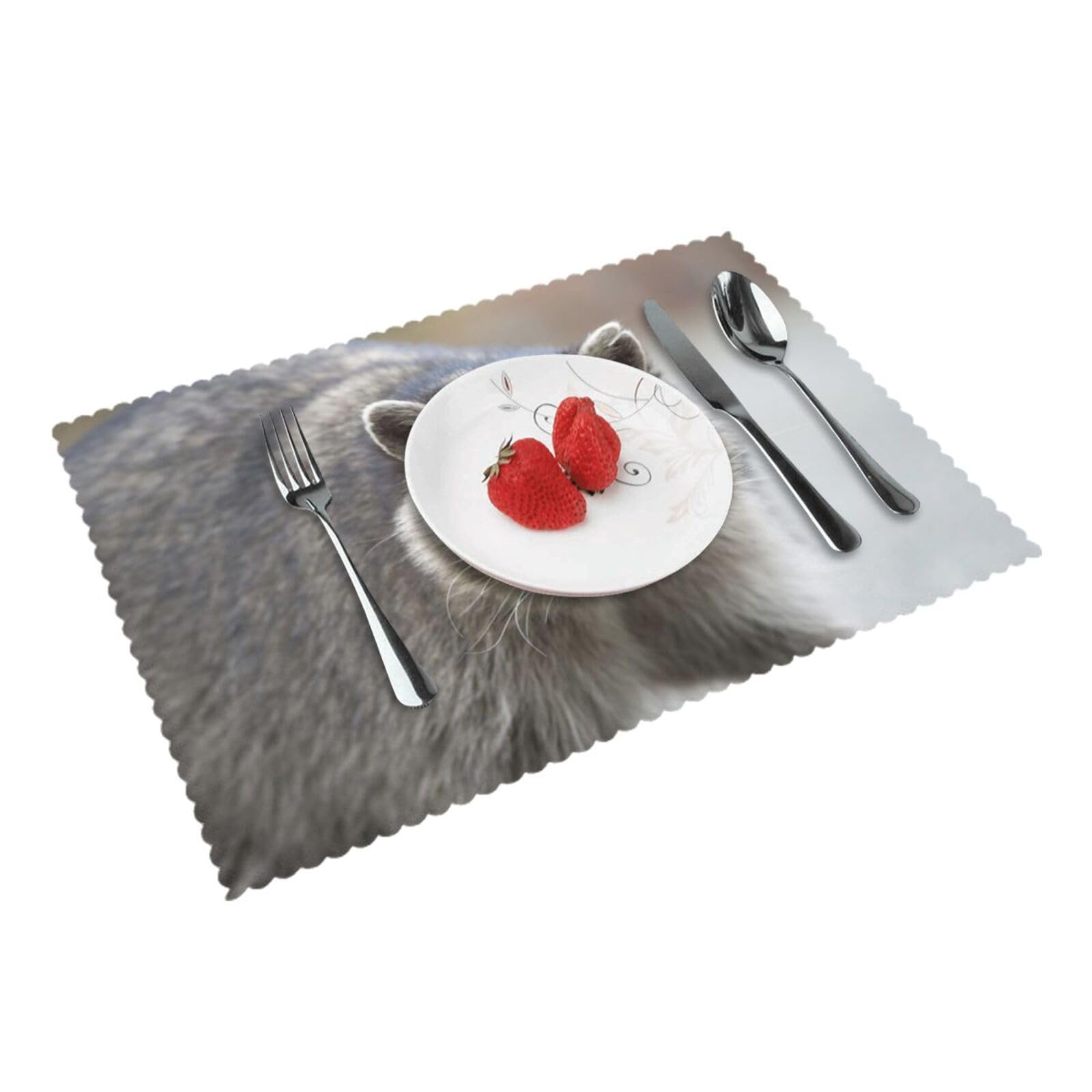 Wildlife Printed Placemats Set of 4 PCS Washable Placemat for Kitchen Table Heat-resistant Table Mats 45x30 CM