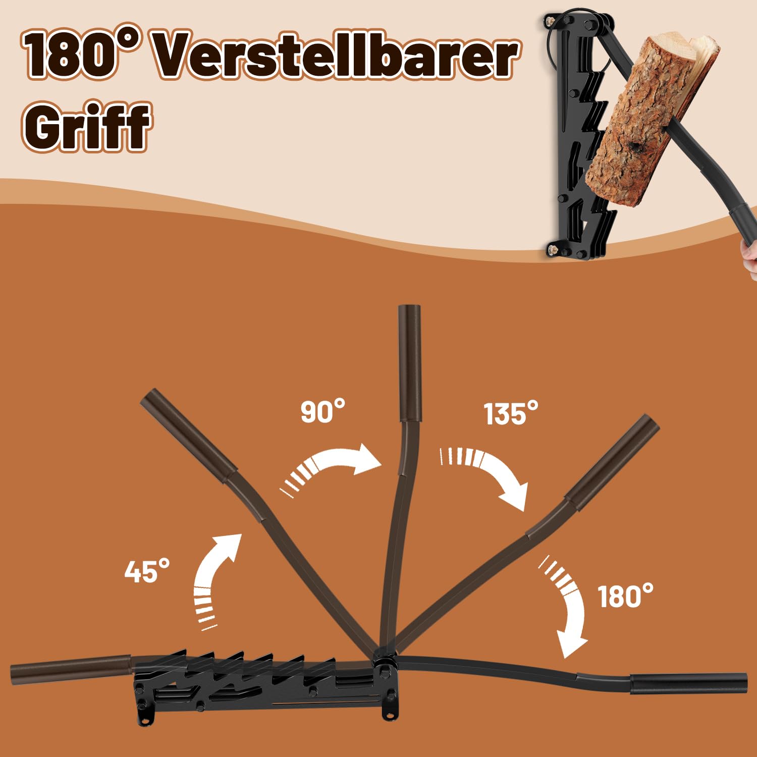 Holzspalter manuell, Manueller Holzspalter, Wandhalterung Brennholzspalter, Spalter Holz, Handholzspalter, Spanmesser, Wand Holzspalter, Anzündholz Spalten Werkzeug, Schwarz