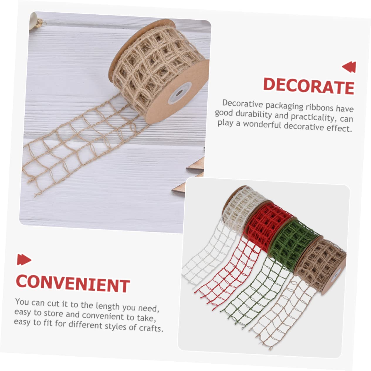 Tofficu 4stücke Burlap Geschenkband Mit Draht Fach Lagig Robustes Material Für Weihnachtsdeko Diy Bastelprojekte Blumensträuße Und Geschenkverpackungen