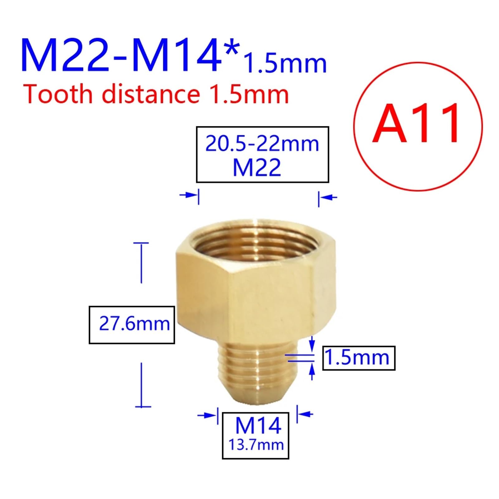 1 szt. mosiądz 3/8 1/2 cala M22 M14 M18 złącze gwintowane do kranu wody miedź metal gwintowany łącznik do rury wodnej adapter do kranu (czarny)