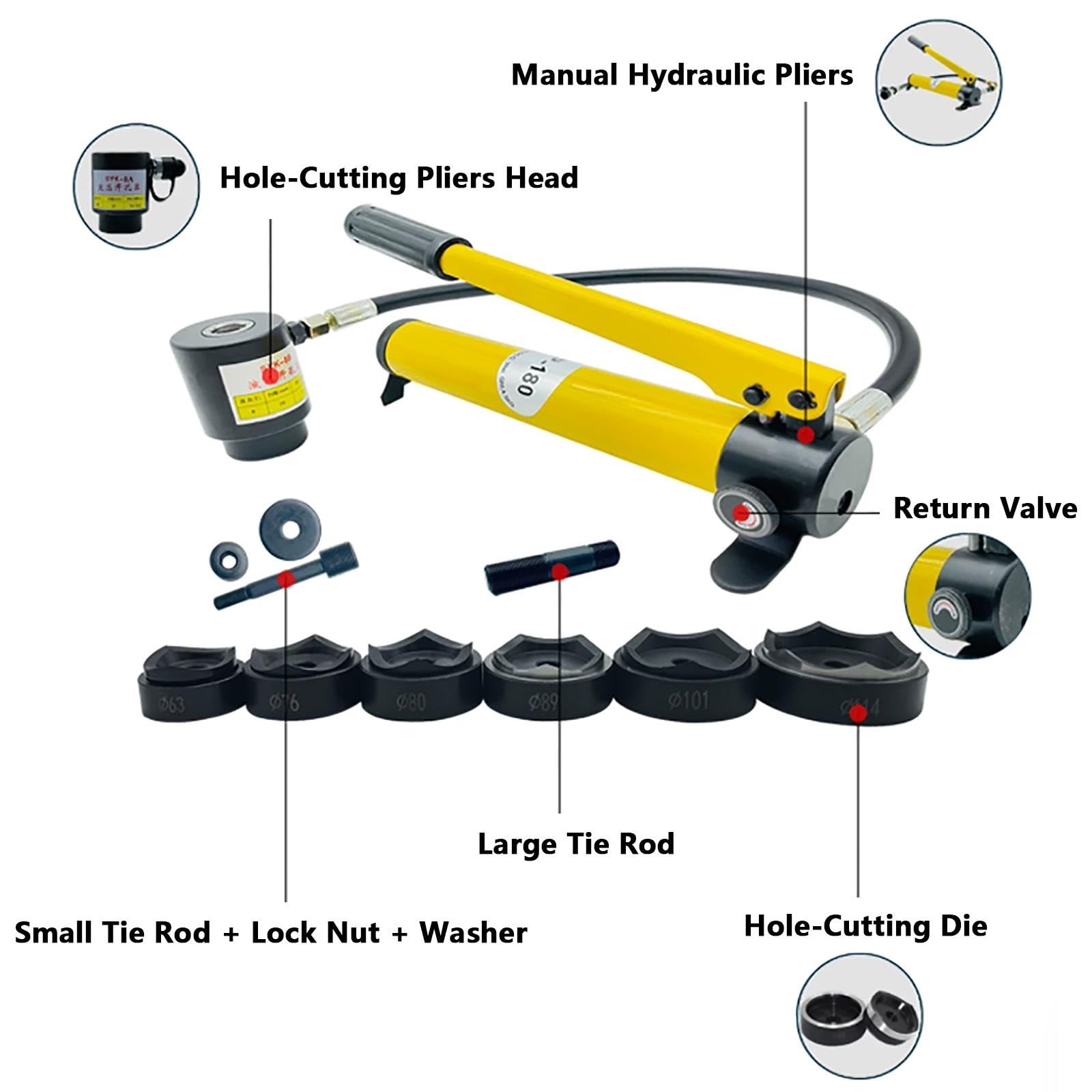 Hydrauliczna Narzędzie Do Wycinarka Otworów Do Blach Dla Elektryków