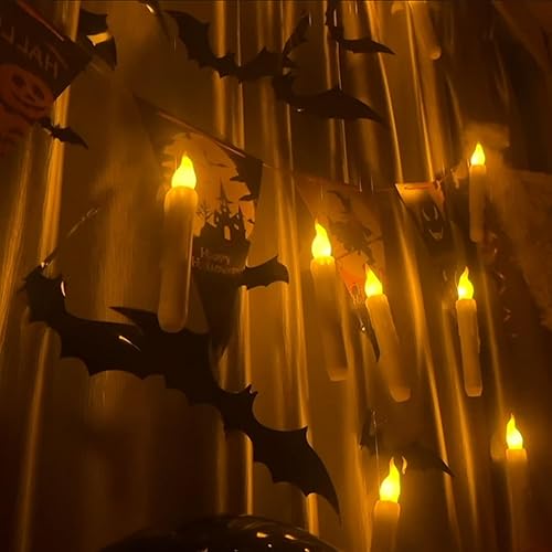 Miniatura 3 de Velas flotantes - Velas flotantes con varita, velas flotantes con pilas, velas colgantes para ventana, velas de techo para decoración navideña