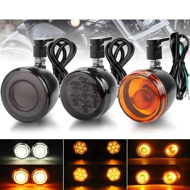 Faro Posteriore Stop Running Luci Di Direzione Anteriori A LED Per Motociclette, Indicatori In Metallo DRL Bianchi Ambrati per Softail per Sportster 883 1200 Accessori
