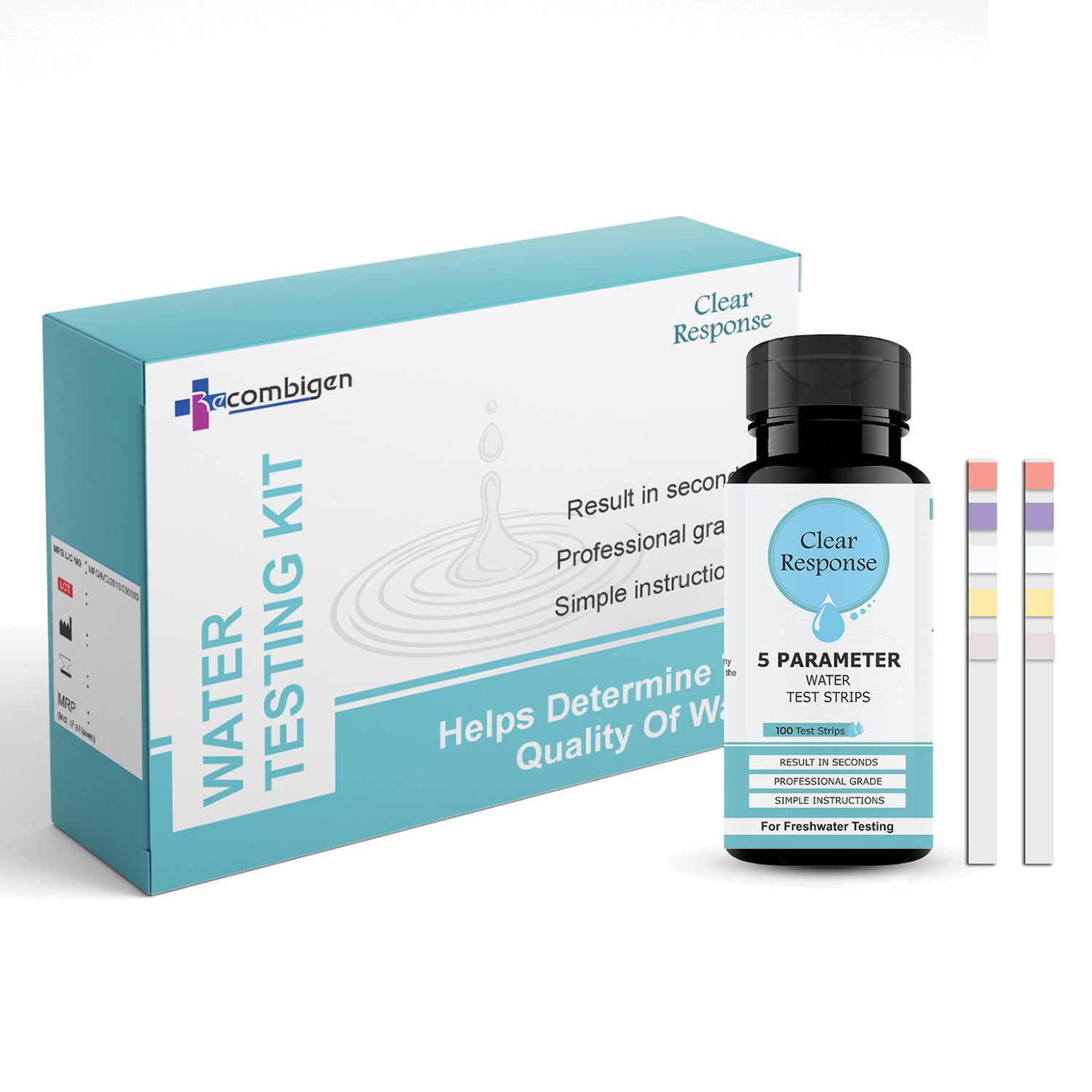 Clear Response 100pcs Water Testing Strips,5 in 1 Water Quality Test Strips Freshwater Test Kit for Ph Hardness Nitrites & Total Alkalinity Chlorine (B0BZ4QHKL7) Amazon Price History, Amazon Price Tracker
