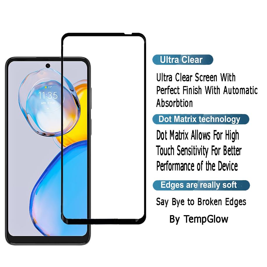 Image of Screen Protector for Motorola Moto E32 | G22 (Black) Tempered Glass Edge-to-Edge 6D Screen Guard With Installation Kit