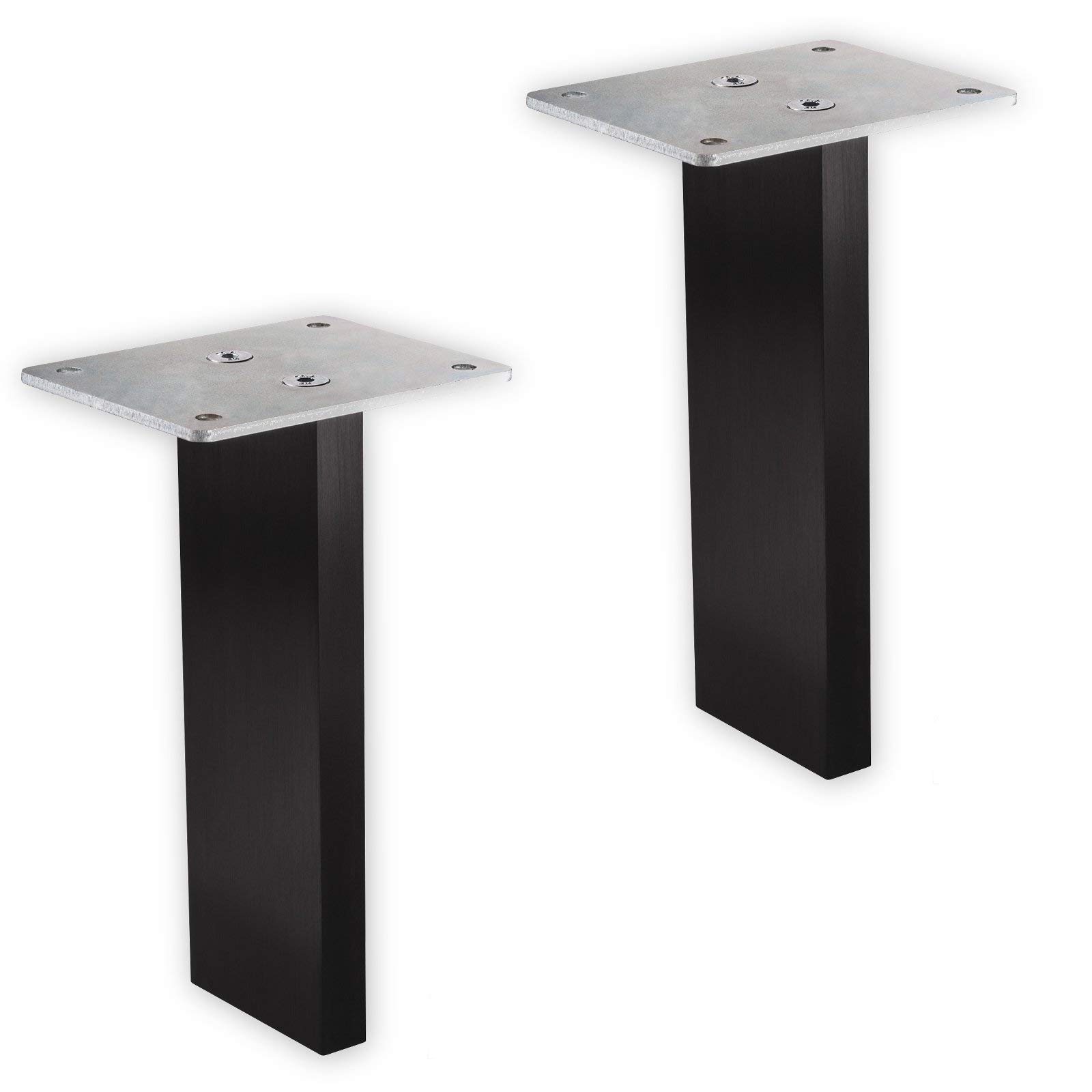 1 Paire (2 pièces) So-Tech® Pieds Snack Support Droite Snack Console Bar Droite Counter Pied de Snack Console Plan de Travail Aluminium Massif Anodisé Noir Finement rectifié Hauteur 178 mm